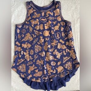 Walt Disney World 50th Anniversary Tank Top Girls L 10-12 Holographic Ruffle